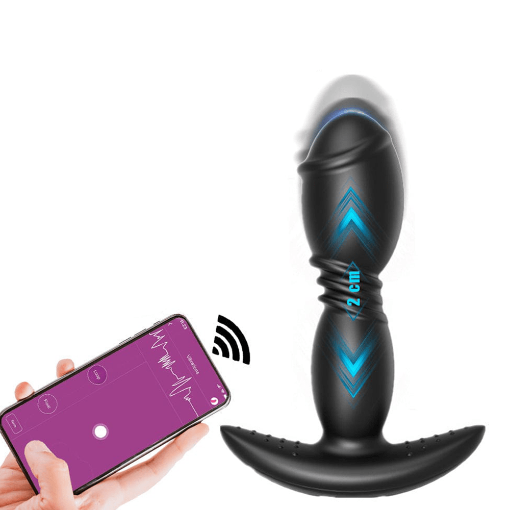 intimilife - Remote App Control Dildo Butt Plug Vibrator Anal Sex Toys for Men-IntimiLife