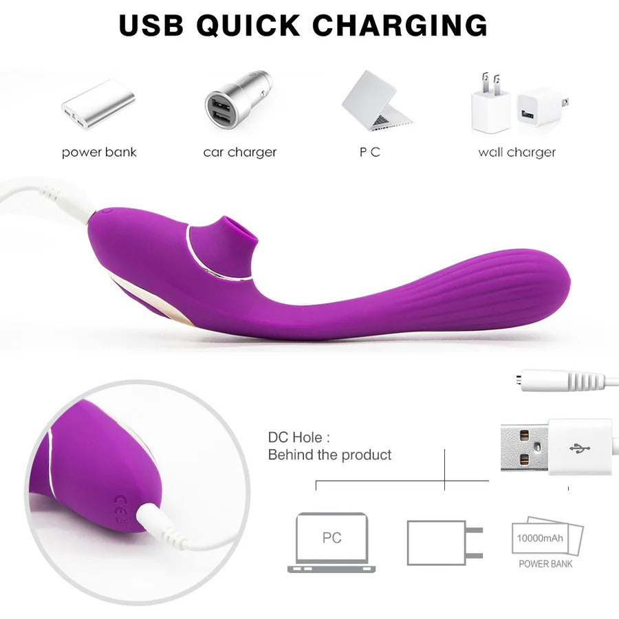 FlexPulse Bendable Wand Massager Air Pulse Suction Vibe