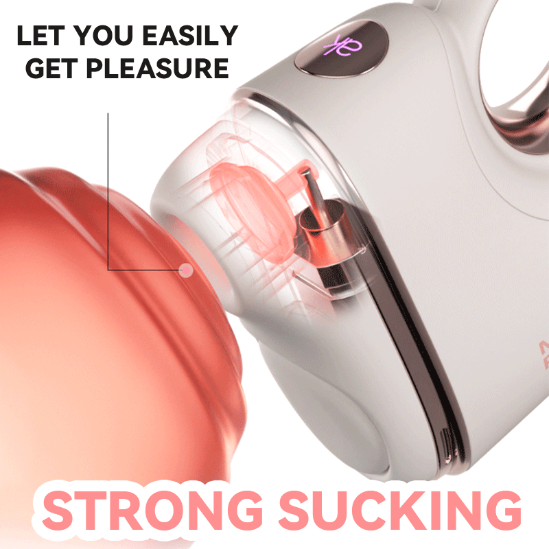 Suction vibrator in use highlighting waterproof construction and quiet operation