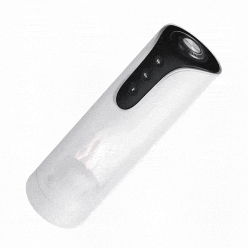 Telescopic masturbation cup showing automatic suction and expansion features
