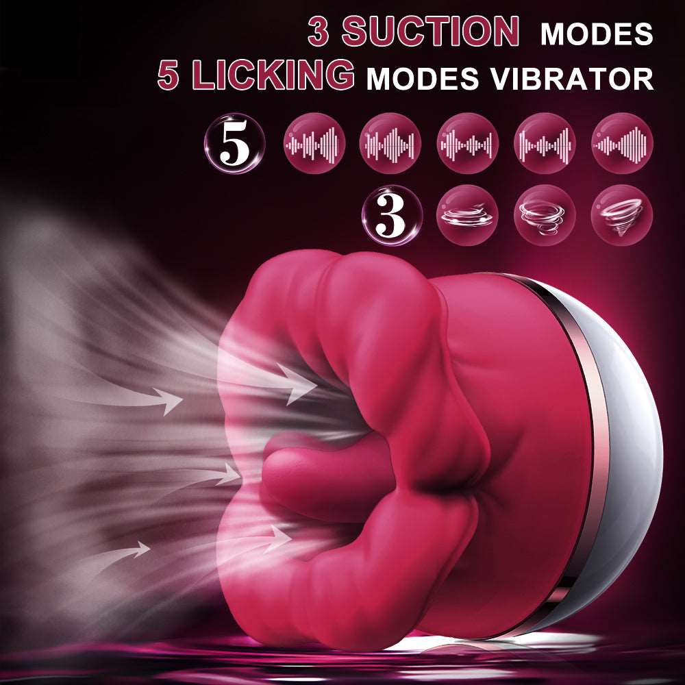 intimilife - Big-Mouth Tongue Sucking Female Masturbator Massager Rechargeable Vibrator-IntimiLife