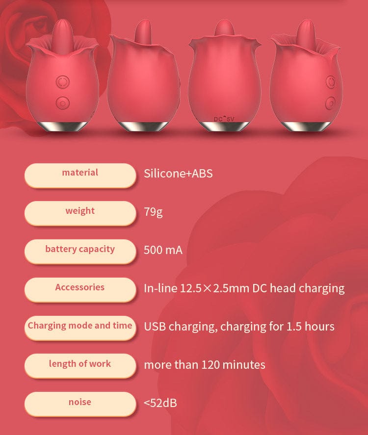 USB charging rose vibrator in red, showing ergonomic design for easy handling