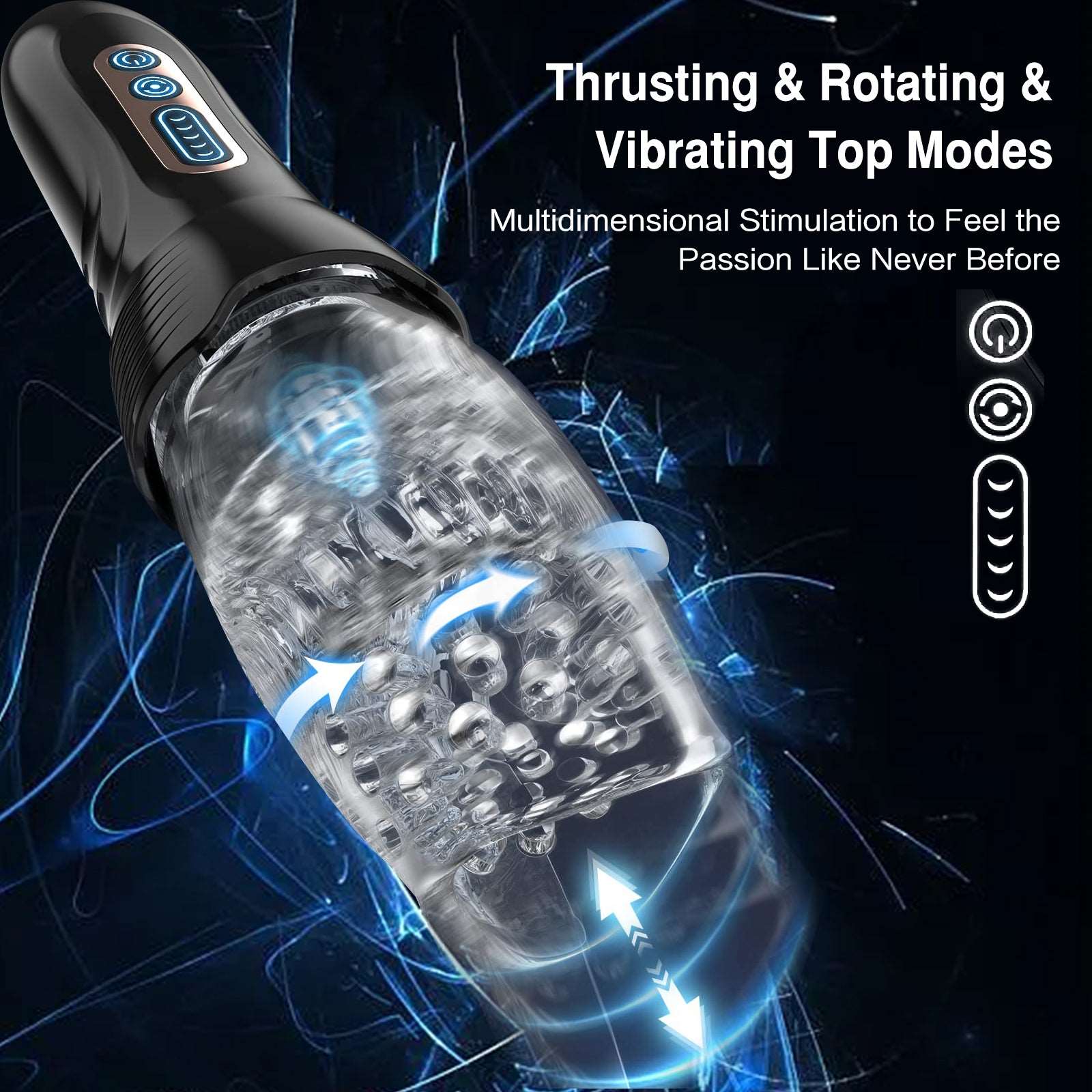 intimilife - 3.0 Version Male Rose Thrusting Rotating And Vibrating Oral Sex Masturbation Cup-IntimiLife