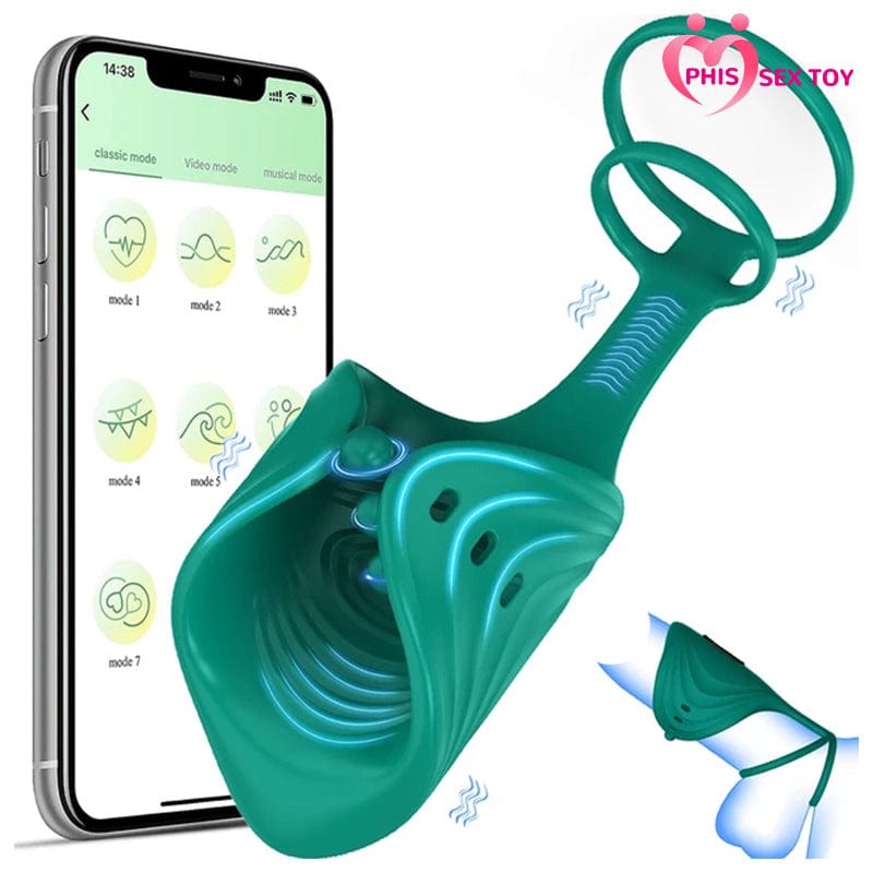 Smartphone app interface controlling 10 vibration modes of penis trainer