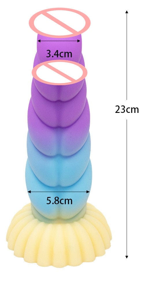 9.05‘’ Colorful Braid Dildo Vibrator Liquid Silicone Anal Plug-IntimiLife