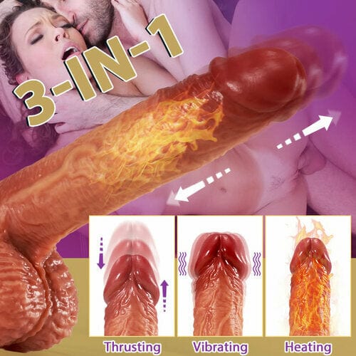 6.3‘’ intimilife - 3-in-1 Thrusting 5 Vibrations 42 ℃ Heating Realistic Non-sticky Blush Dildo-IntimiLife