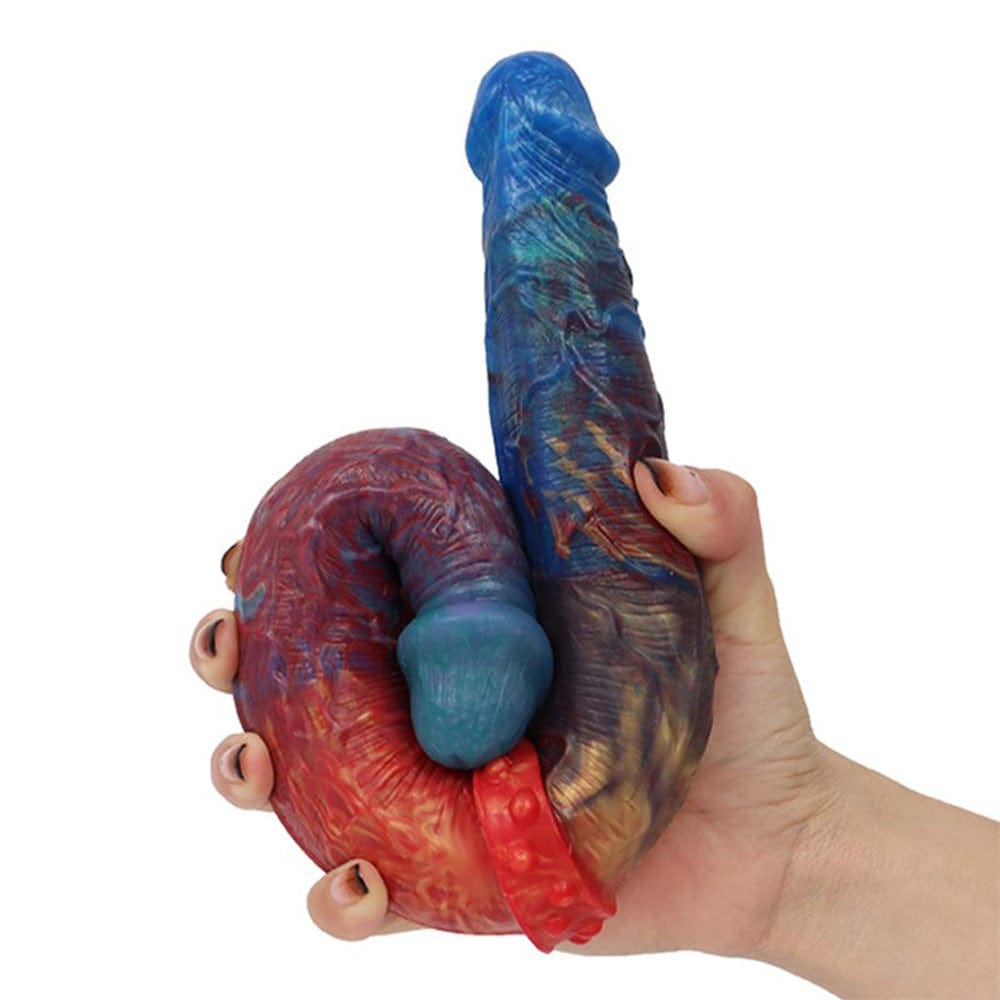 13.78‘’ Colorful Double-Ended Liquid Silicone Anal Plug Dildo-IntimiLife