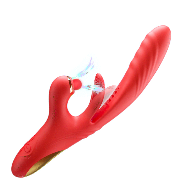 4-in-1 thrusting vibrator showing all functions and sleek design