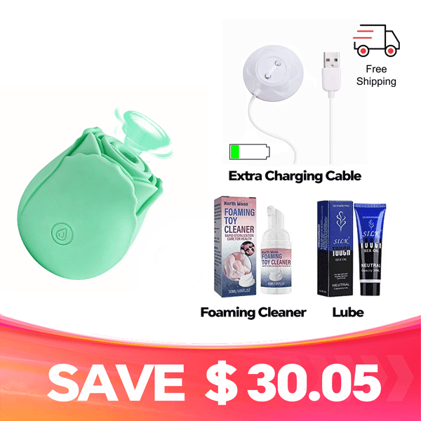 MintGlow Luminous Original Rose Suction Toy for Ultimate Pleasure side view and design details