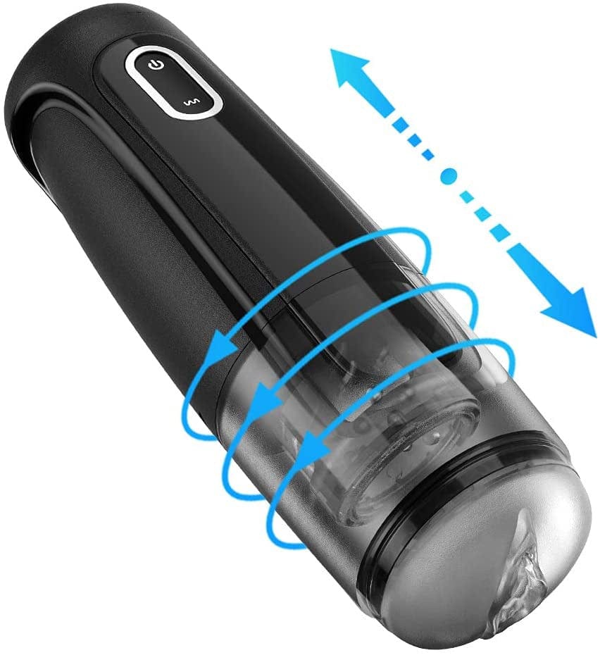 Masturbator shown in use position demonstrating comfortable hands-free operation