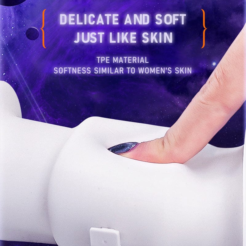 Telescopic male masturbator with heating feature and soft sleeve