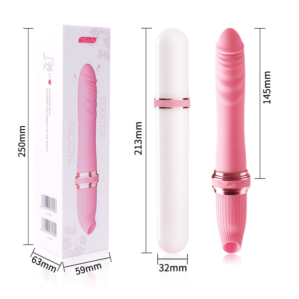 Waterproof vibrator displayed next to charging cable