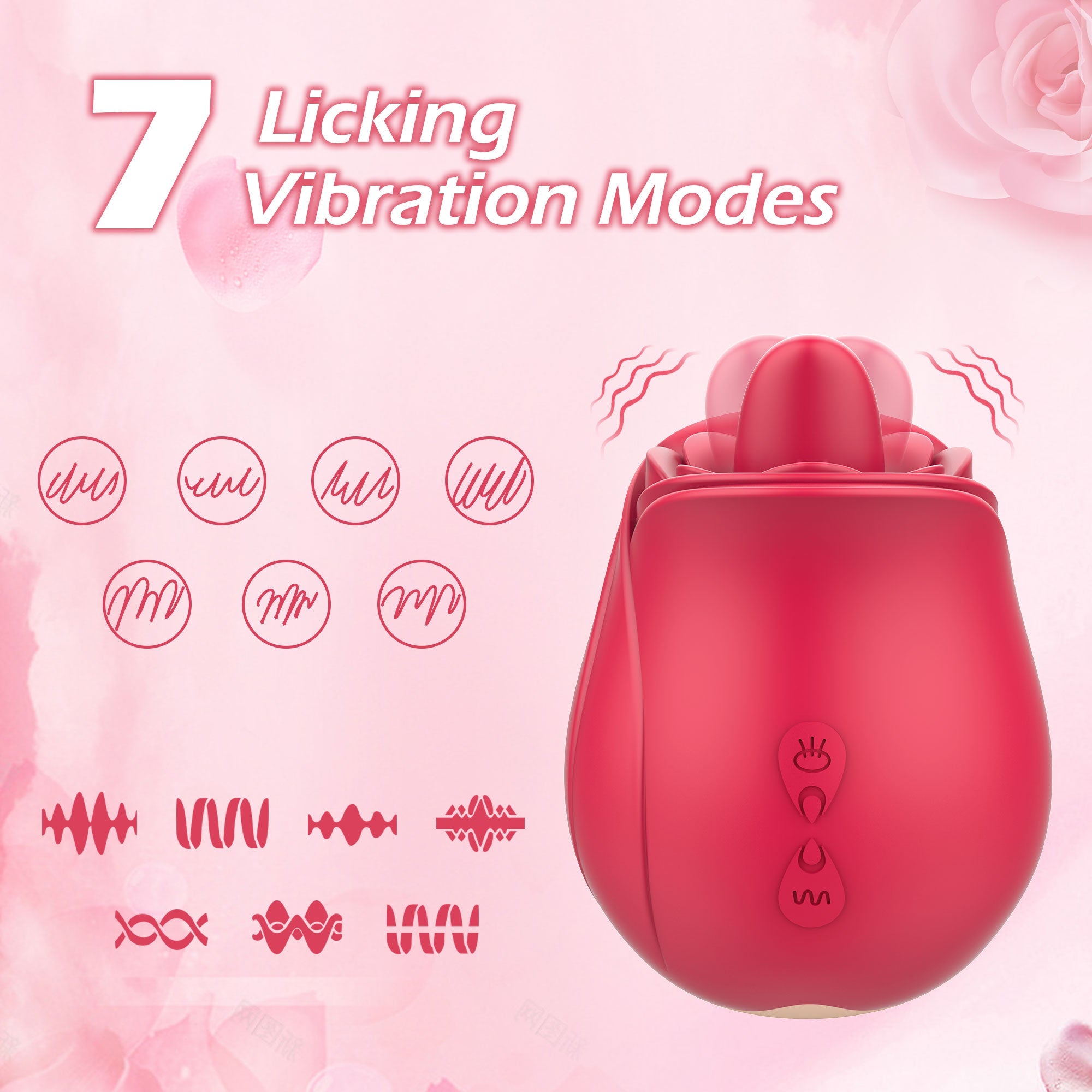 Rose Vibrator with Tongue Licking Patterns-IntimiLife