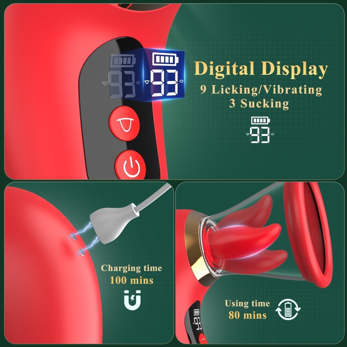 3 in 1 Tongue Sucking and Licking Clitoris Vibrator with App Control-IntimiLife