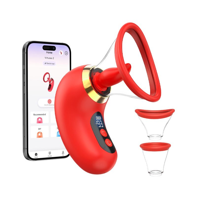 3 in 1 Tongue Sucking and Licking Clitoris Vibrator with App Control-IntimiLife