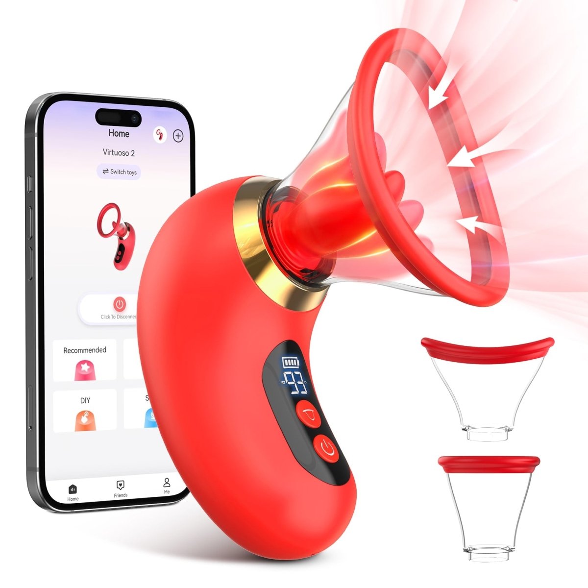 3 in 1 Tongue Sucking and Licking Clitoris Vibrator with App Control-IntimiLife
