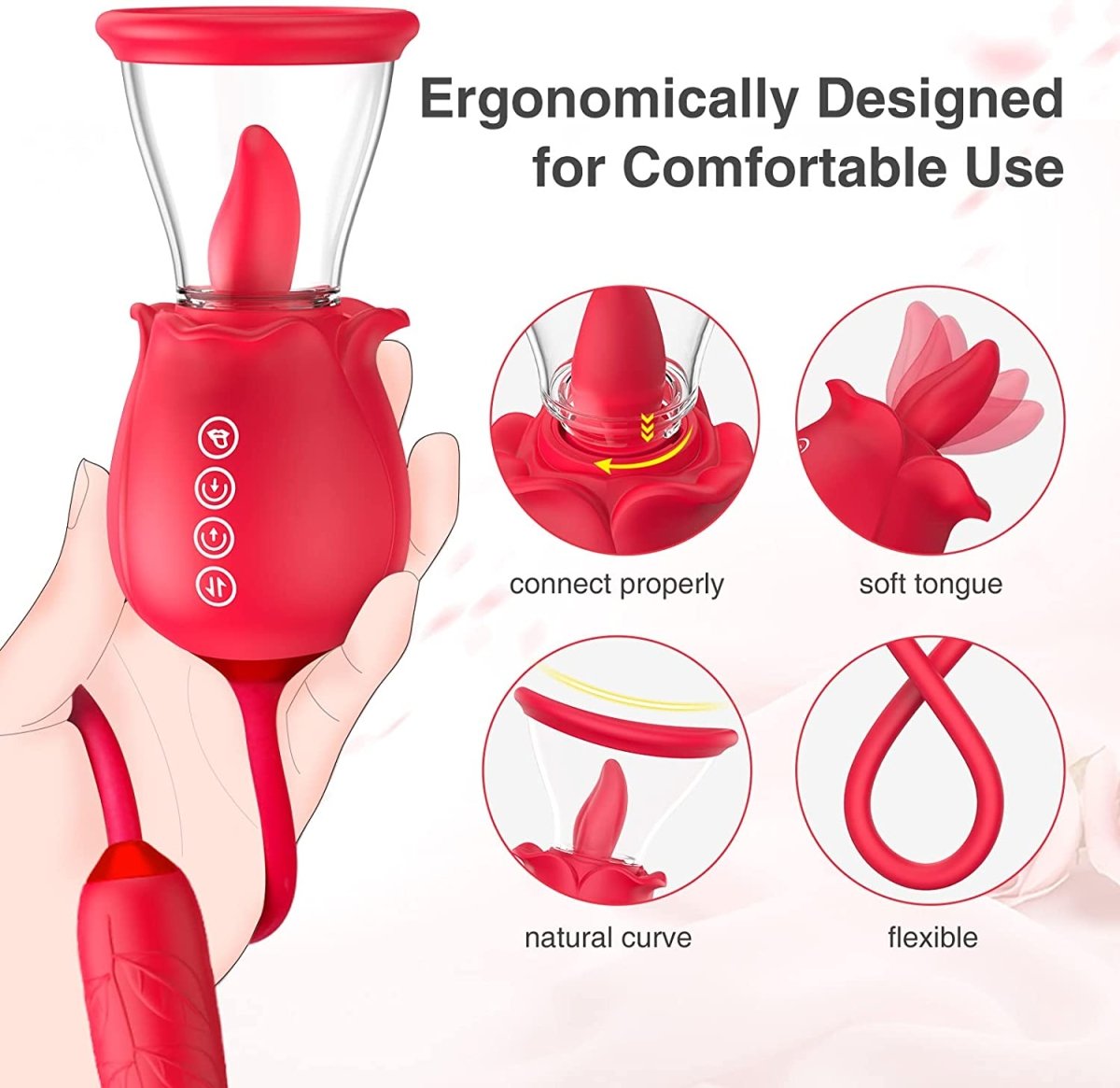 3 in 1 Upgrade Rose Stimulator to Hit all Hot Spots-IntimiLife