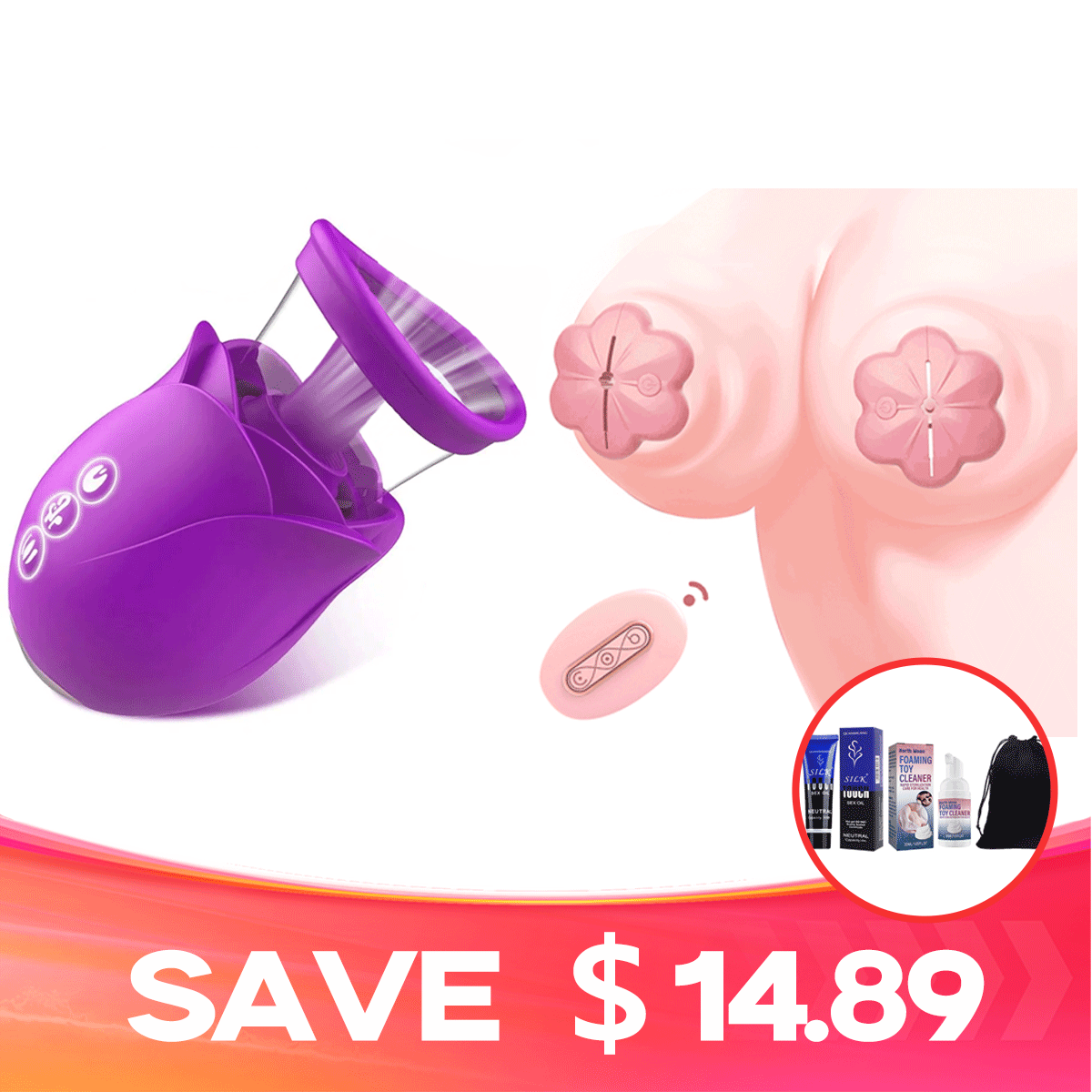 Vortex - 3-in-1 Upgraded Rose Toy Suction & Tongue
