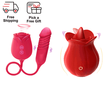 Rose Mary - Dual Massager - Suction & Internal Vibe side view and design details