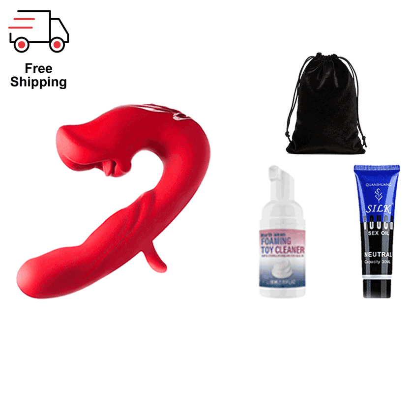 PulseWave Rabbit Massager - 3-in-1 with Tongue-Style Motion side view and design details