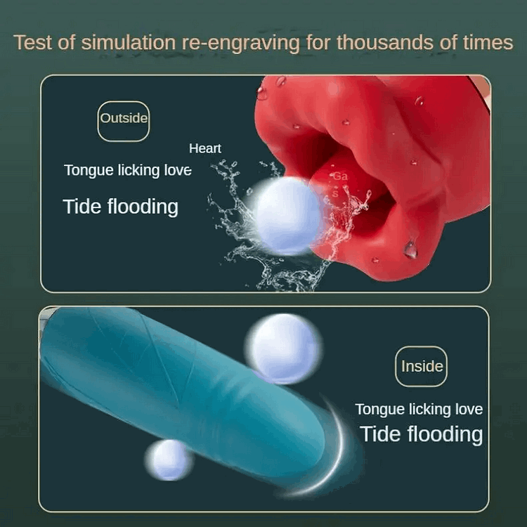 intimilife - 3 In1 Big Mouth Sucking Tongue Licking Vibrator & Thrusting Bullet Vibrator-IntimiLife