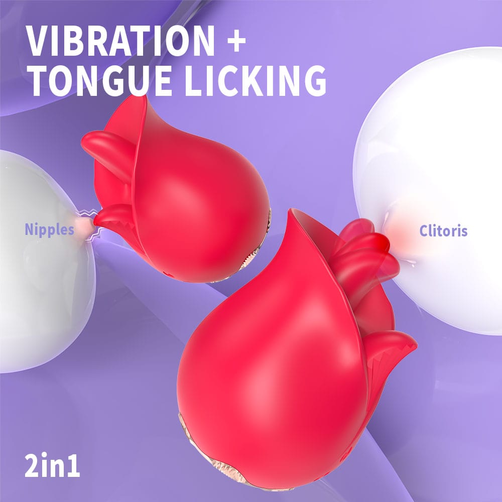 intimilife - Roman 9 Frequency Tongue-licking Rose Toy-IntimiLife