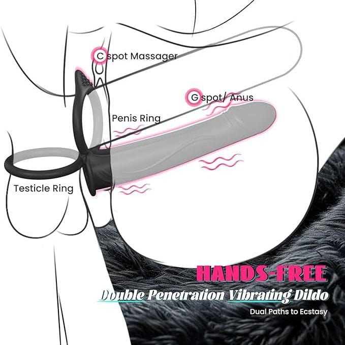 Close-up of stretchable dual cock rings and silicone material