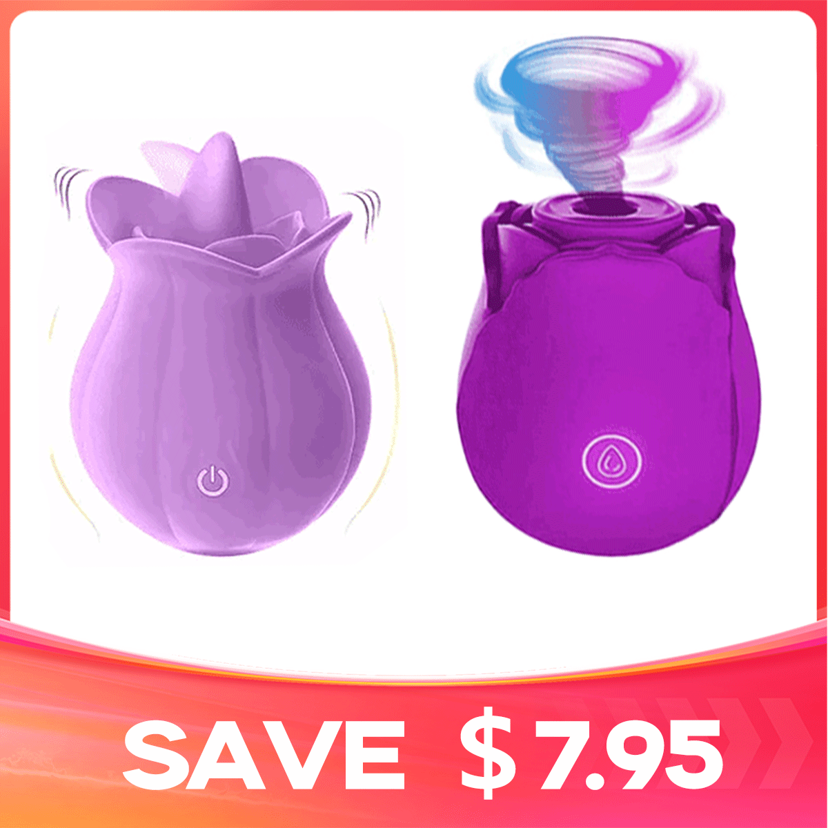 Mlem - 10 Speeds Purple Rose Tongue Massager