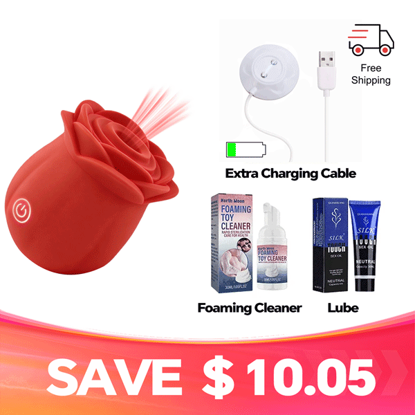 Big Petal Rose Suction Massager for Wider Coverage and Ultimate Relaxation features and controls