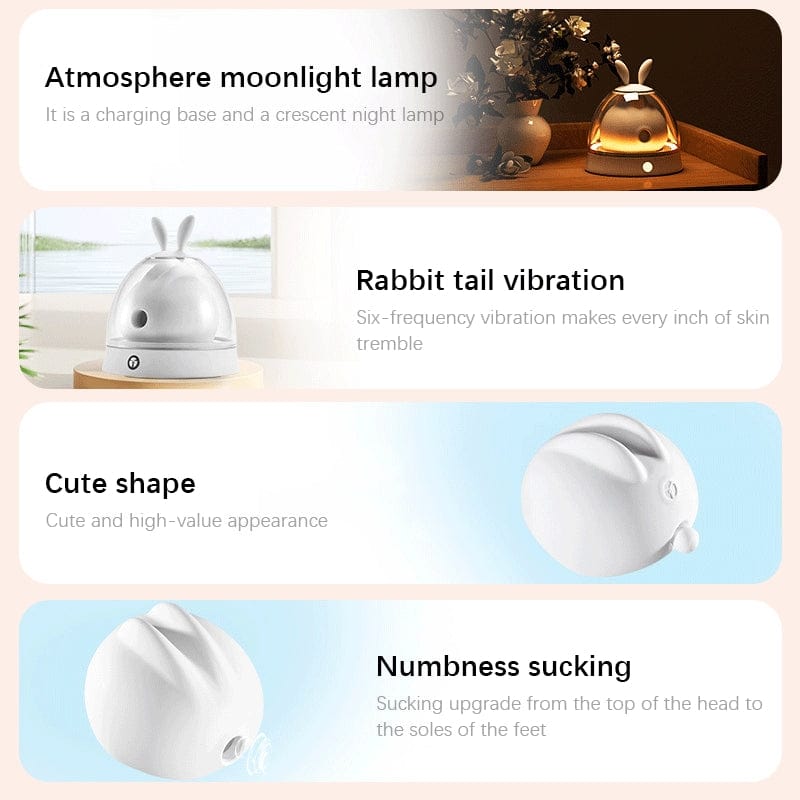 Rabbit Clitoral Suction Vibrator With Colorful Light Charging Base-IntimiLife