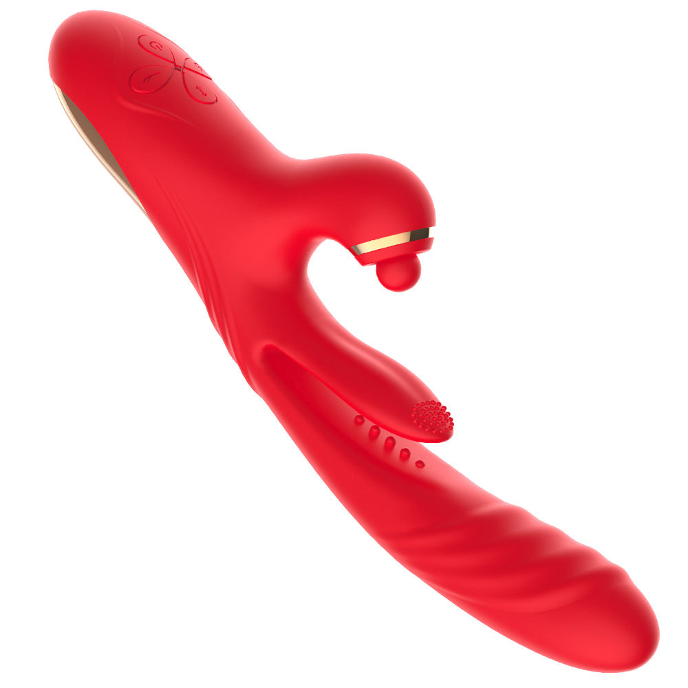 4 IN 1 Thrusting Vibrator with Licking, Vibration & Clit Tapping-IntimiLife