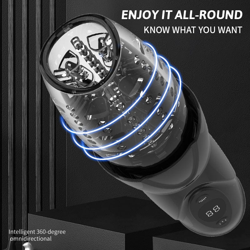 Close-up of rotating tip with multiple vibration settings display