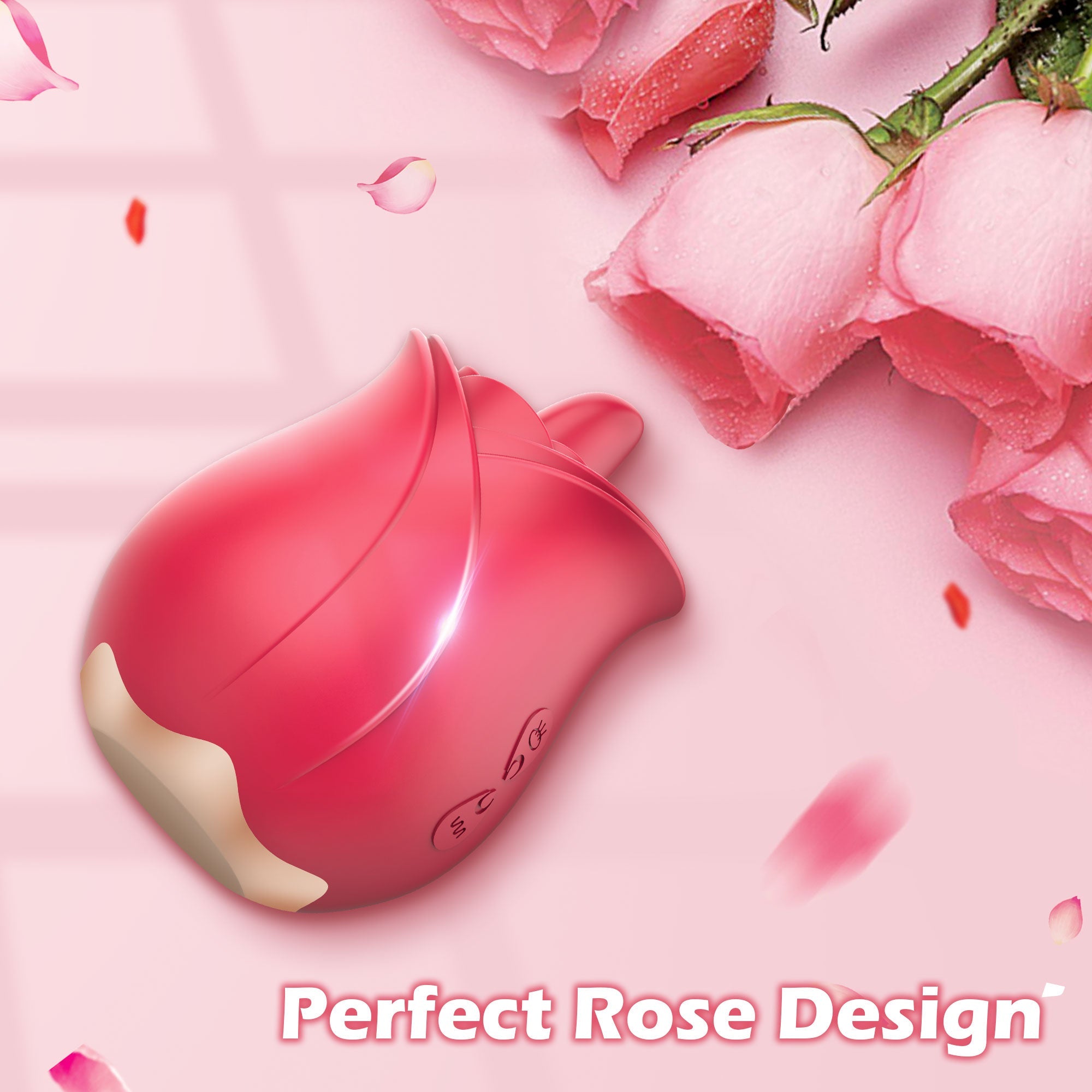 Rose Vibrator with Tongue Licking Patterns-IntimiLife