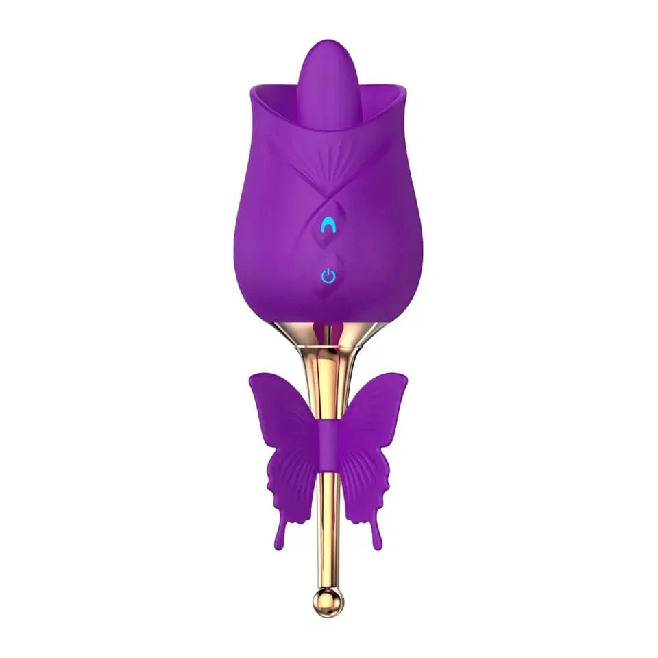 Whisper-quiet vibrator displayed on bed for discreet solo or couples use