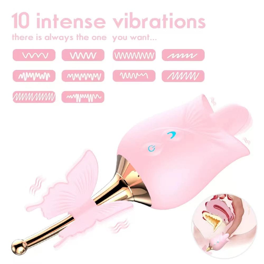 Close-up of tongue licking mechanism for clitoral and nipple stimulation