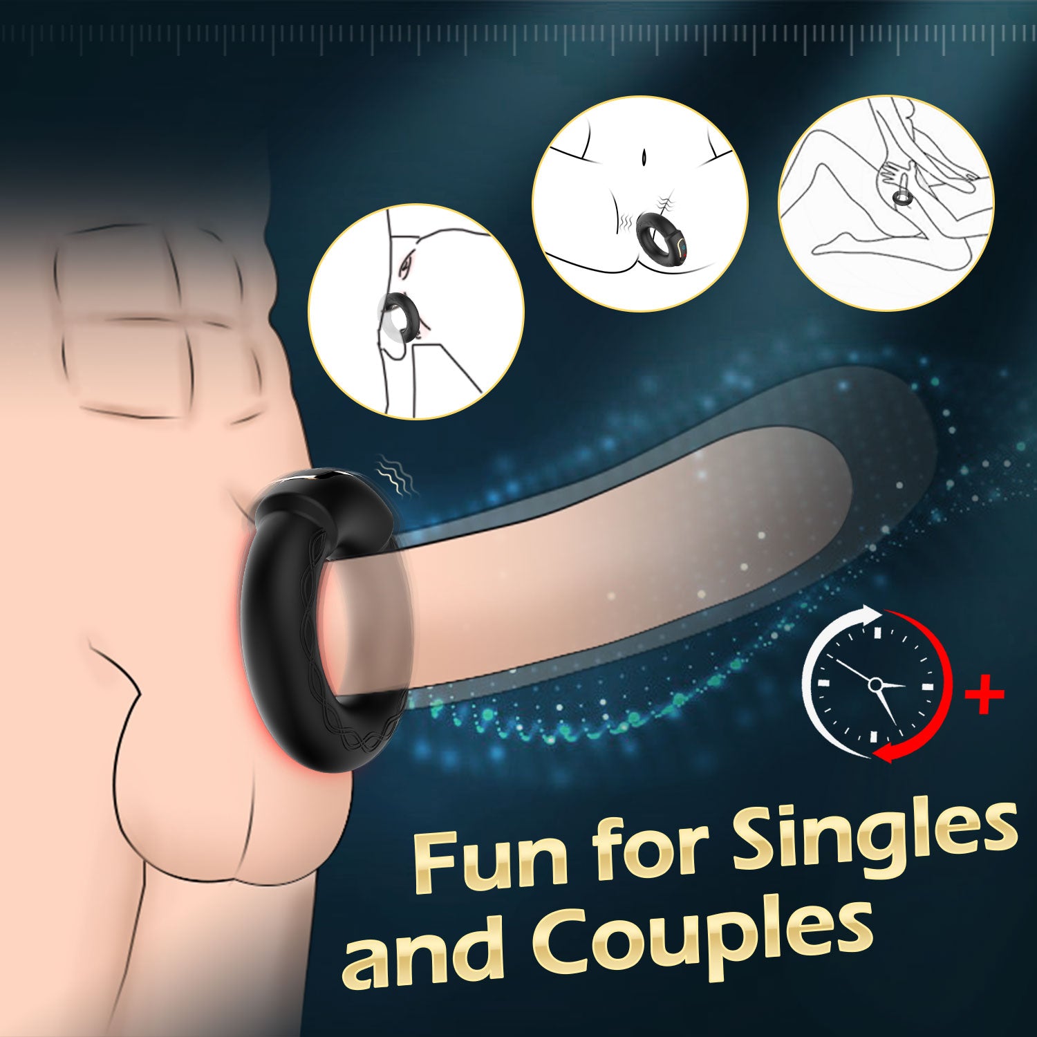 Product in use scenario highlighting comfortable wear and stimulation