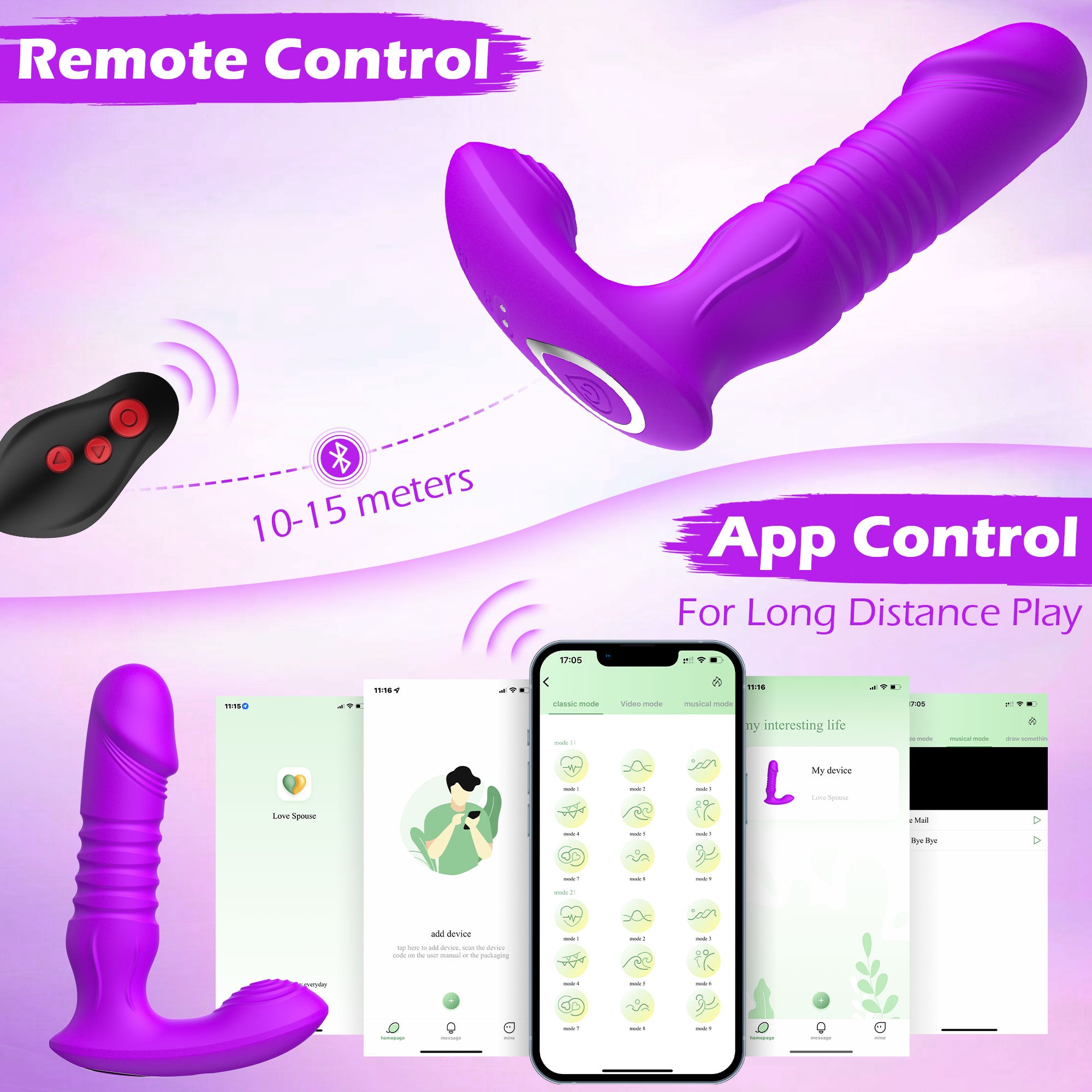 Dildo G Spot Vibrator with Thrusting Vibrating Functions-IntimiLife