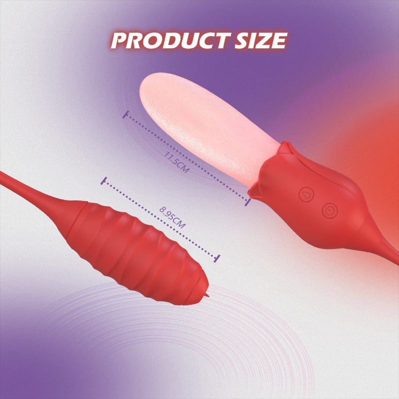 intimilife - Mia 2-in-1 Upgraded Tongue-licking Rose Toy With Licking Bullet Vibrator-IntimiLife