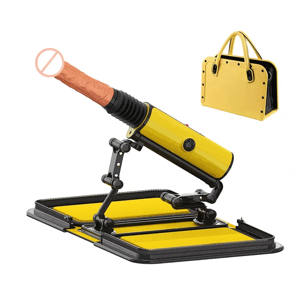 Leather Bag 1.0 Female Sex Machine Masturbation Pumping Gun With Dildos-IntimiLife