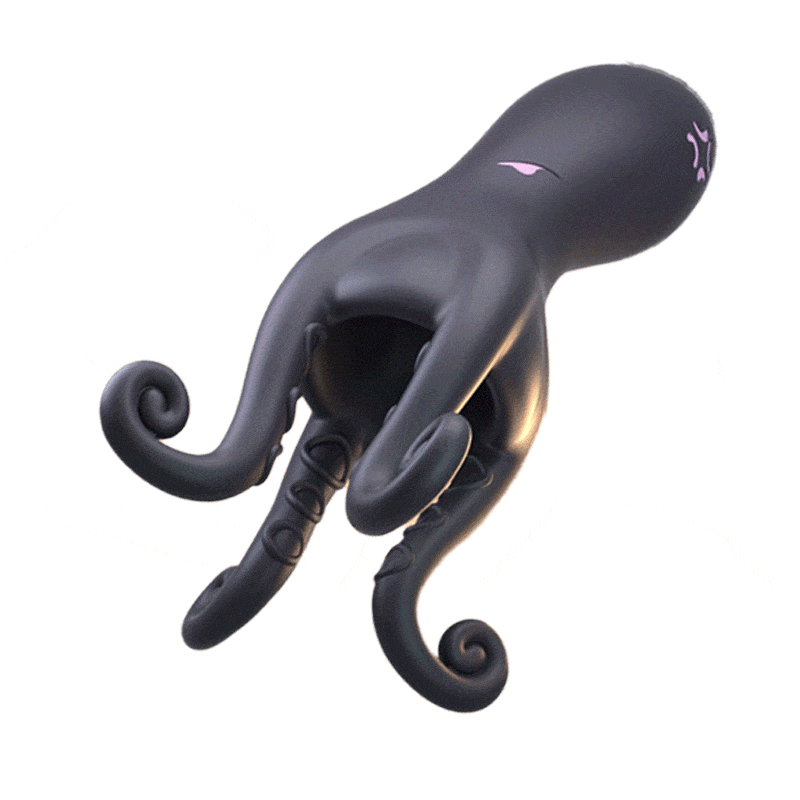 Octopus tentacle penis vibrator showing soft silicone design and ergonomic grip