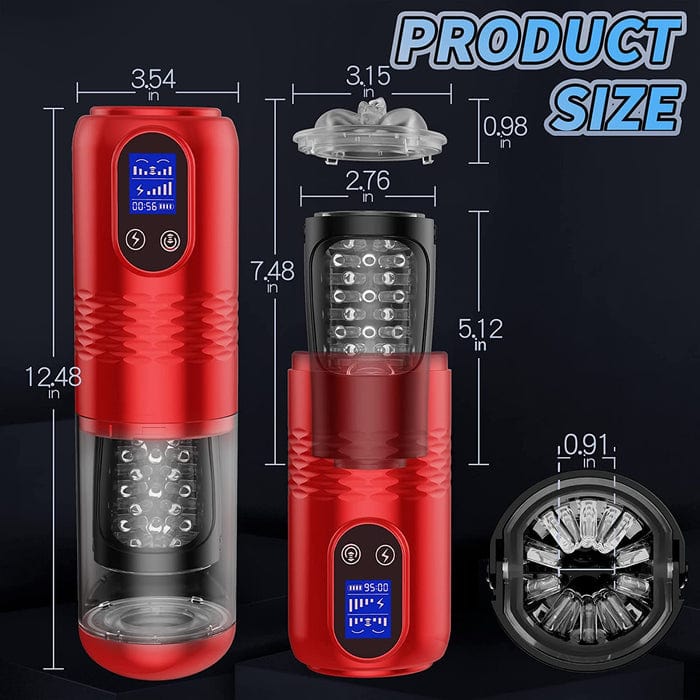 intimilife - Strong stimulation Innovative Motors Telescoping LCD Display Masturbator-IntimiLife