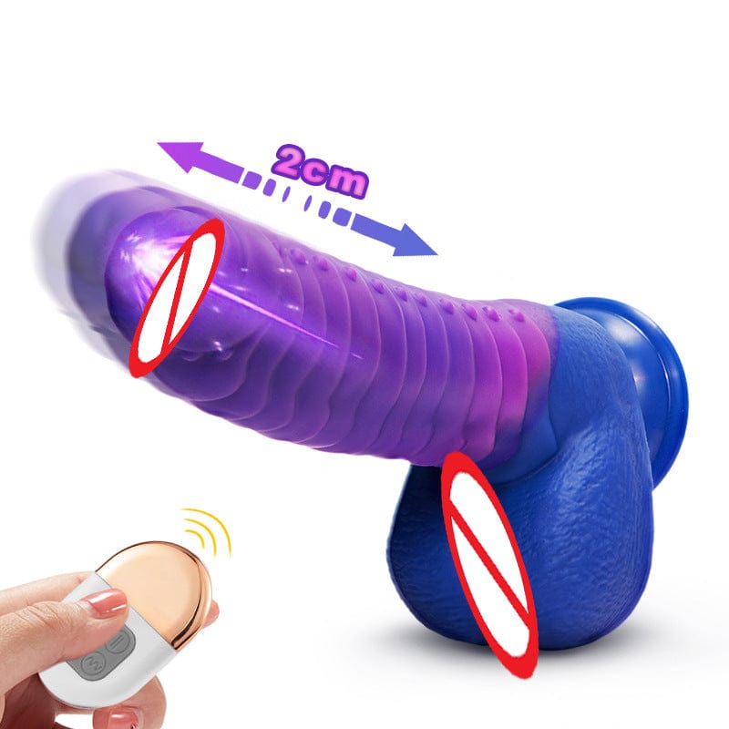 Close-up of silicone material and detailed surface texture on thrusting vibrator