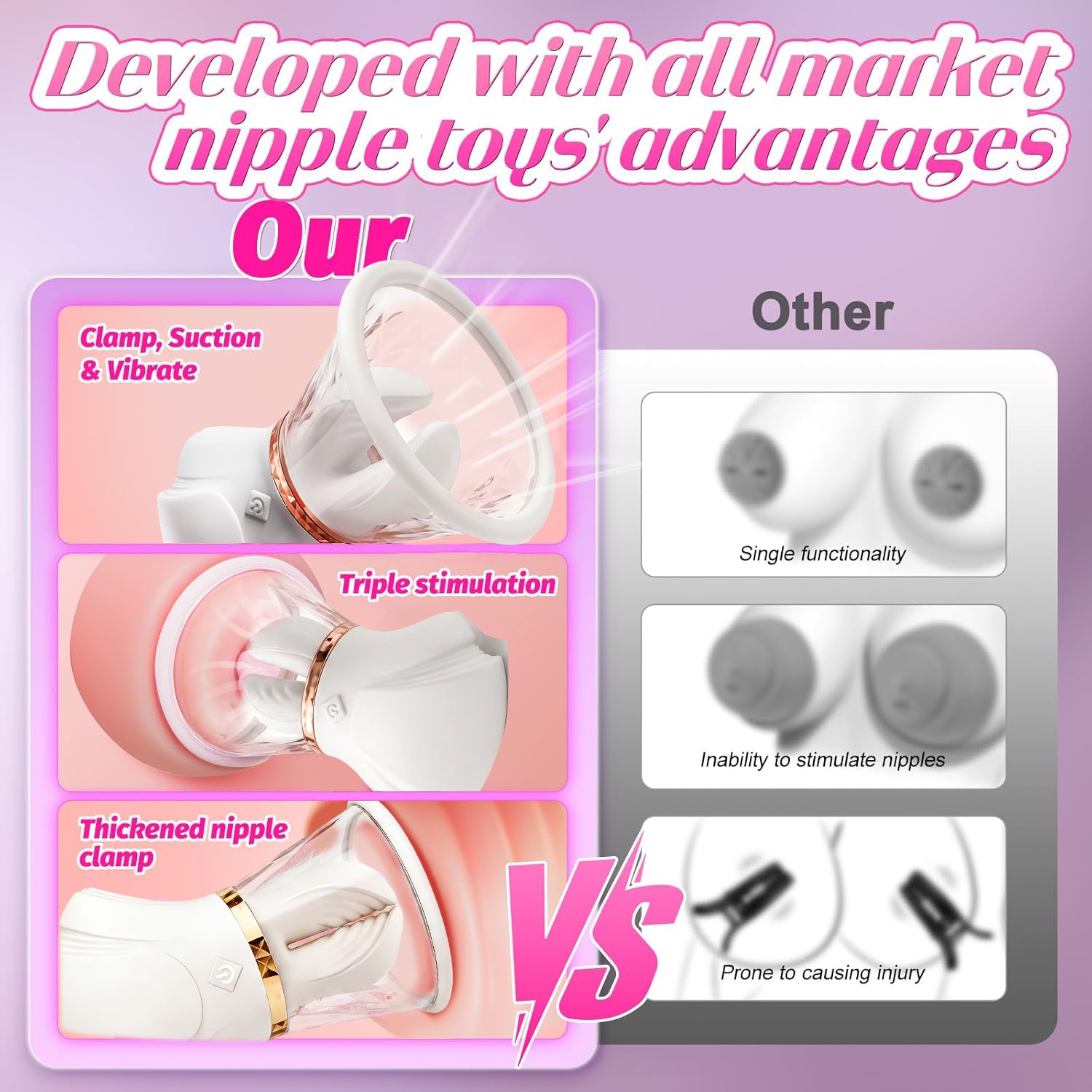 Alicia - Chest Clamps with Manual Suction Cup