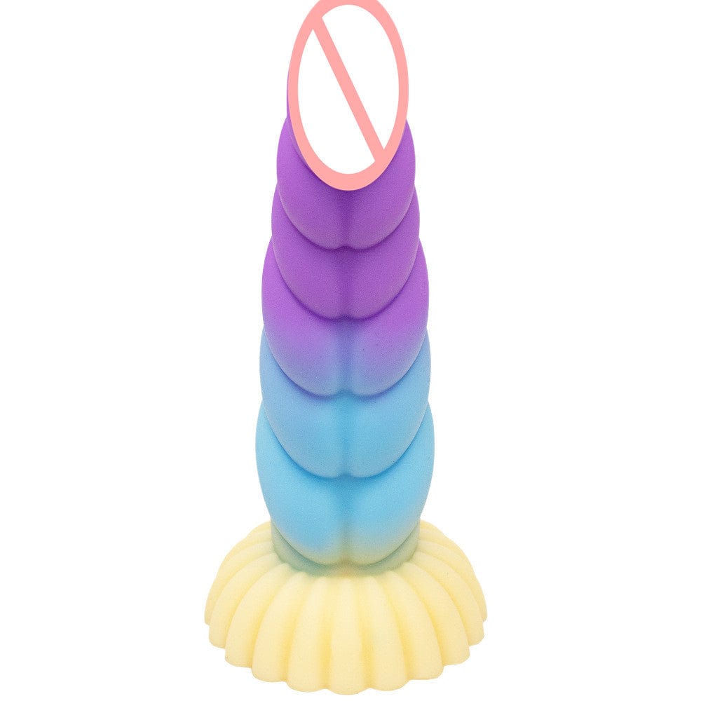 9.05‘’ Colorful Braid Dildo Vibrator Liquid Silicone Anal Plug-IntimiLife