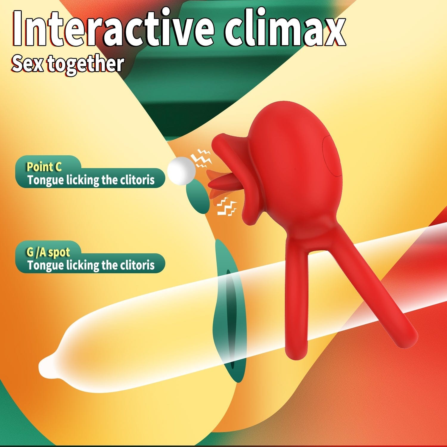 Cock Rings Clitoral Stimulator with Licking Mouth Pleasur with APP control-IntimiLife