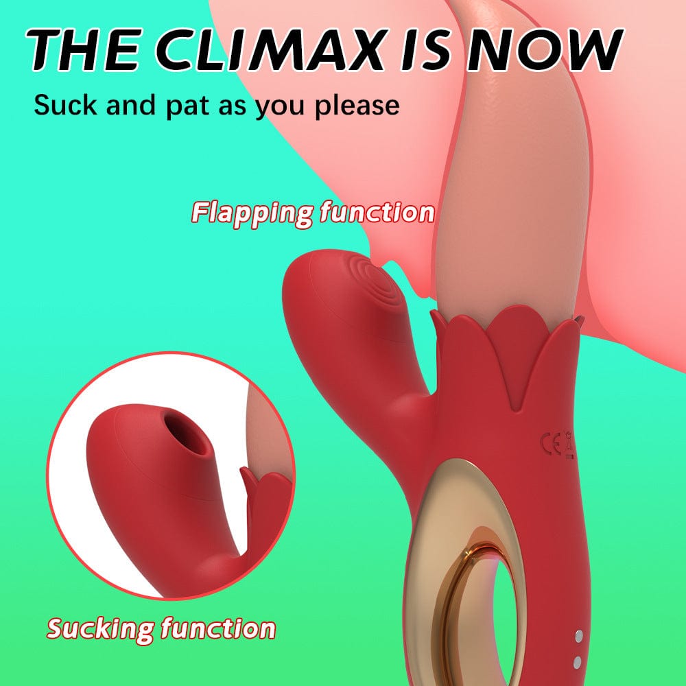 intimilife - Multiple Frequency Conversion Sucking / Tapping Rose Tongue-licking Vibrator-IntimiLife