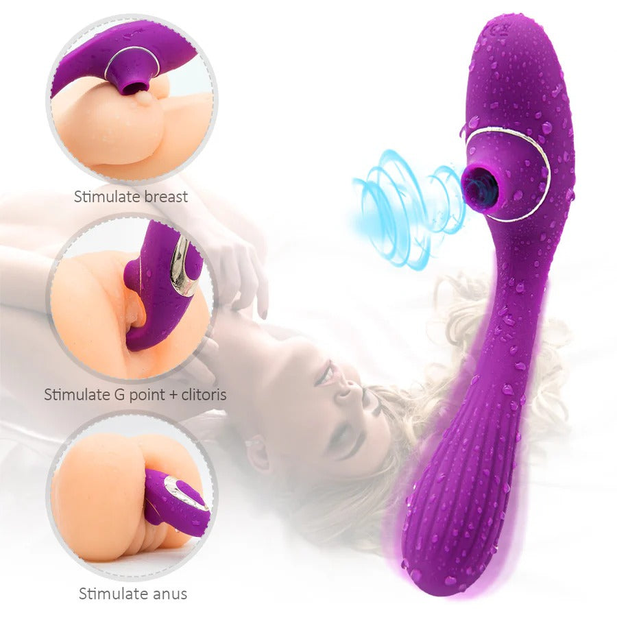FlexPulse Bendable Wand Massager Air Pulse Suction Vibe