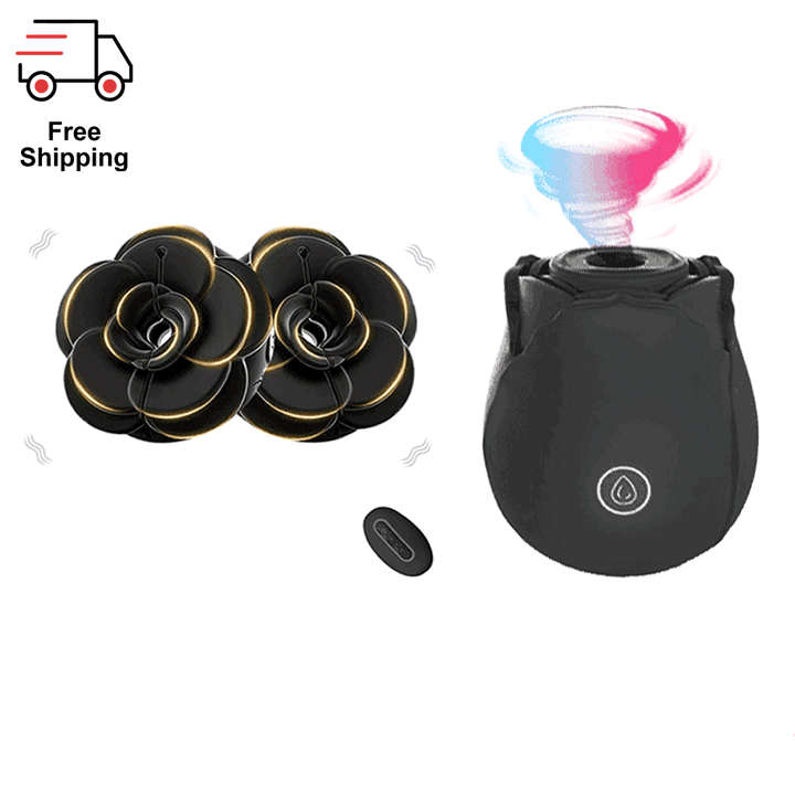 Rosara - Remote Control Vibrating Nipple Clamps Rose Nipple Toys - AnneToys