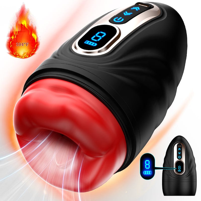 Mouth-Wrapped Penis Trainer Vibrator with Heating Rod-IntimiLife