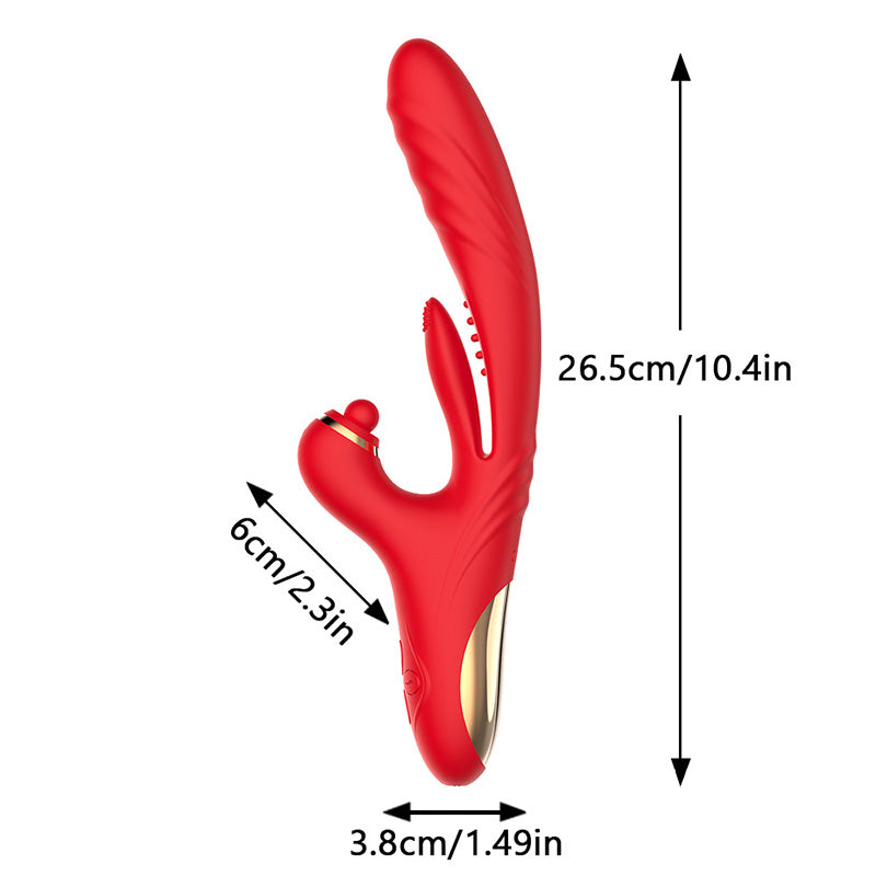 4 IN 1 Thrusting Vibrator with Licking, Vibration & Clit Tapping-IntimiLife